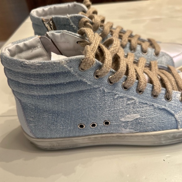 P448 Skate White/ Gravel High Top Italian Sneakers Anthropologie - Picture 6 of 11